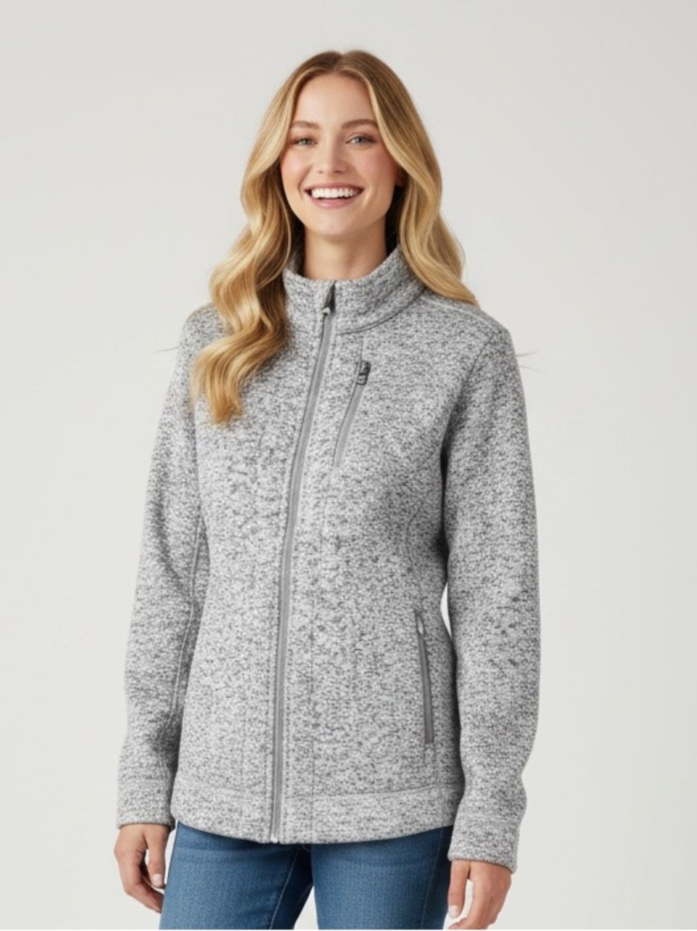 Andrew Marc Gray Zip Up Jacket